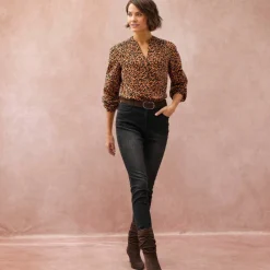 Jean slim taille haute, grande stature