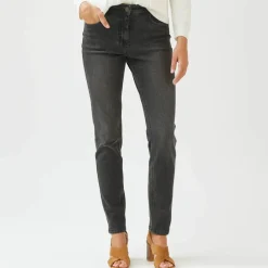 Jean slim, taille haute, petite stature