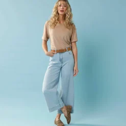 Jean taille haute Spécial Petites entrej. 60 cm, coupe large 7/8ème
