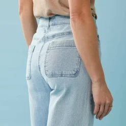 Jean taille haute Spécial Petites entrej. 60 cm, coupe large 7/8ème