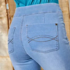 Jegging fuselé ultra stretch, maille effet jean