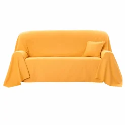 Jeté canapé coton bachette uni