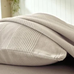 Jeté de lit uni tissé coton