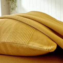 Jeté de lit uni tissé coton