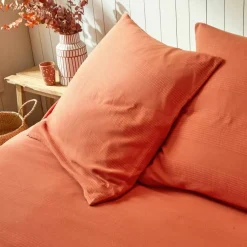 Jeté de lit uni tissé coton