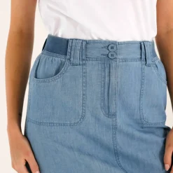 Jupe battle multi-poches, denim léger