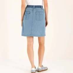 Jupe battle multi-poches, denim léger