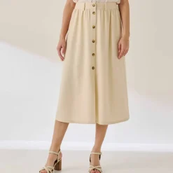 Jupe boutonnée unie