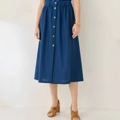 Jupe boutonnée unie