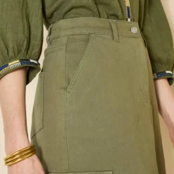 Jupe cargo, twill stretch