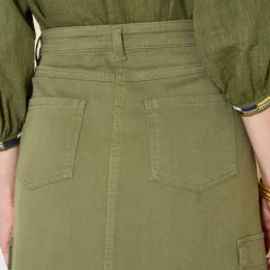 Jupe cargo, twill stretch