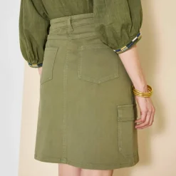 Jupe cargo, twill stretch