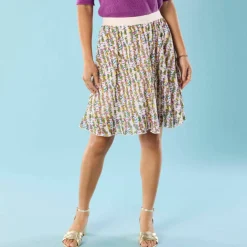 Jupe courte Spécial Petites, voile imprimé
