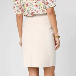 Jupe droite unie, twill