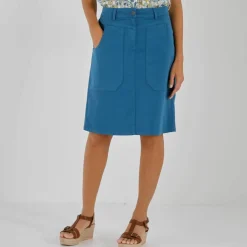 Jupe droite unie, twill