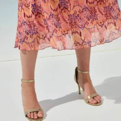 Jupe longue imprimé ikat, taille élastiquée