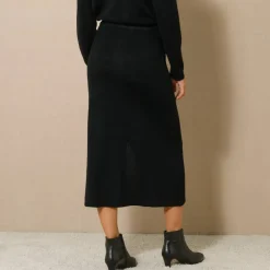 Jupe midi évasée en tricot