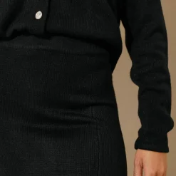 Jupe midi évasée en tricot