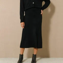 Jupe midi évasée en tricot