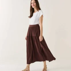 Jupon long uni fente côté