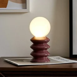 Lampe à poser LED à piles, en céramique