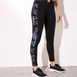 Legging à bande imprimée en coton stretch