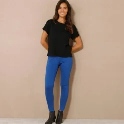 Legging bas de jambe zippé, taille élastiquée