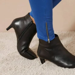 Legging bas de jambe zippé, taille élastiquée