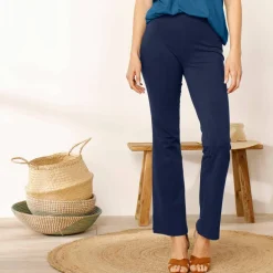 Legging bootcut uni, taille élastiquée