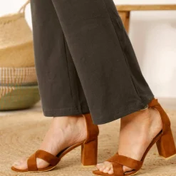 Legging bootcut uni, taille élastiquée