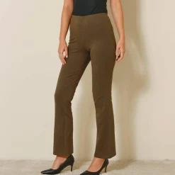 Legging bootcut uni, taille élastiquée