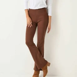 Legging bootcut uni, taille élastiquée