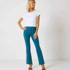 Legging bootcut uni, taille élastiquée