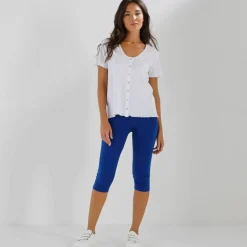 Legging corsaire uni maille stretch