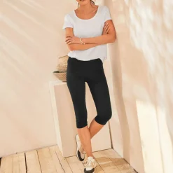 Legging corsaire uni maille stretch