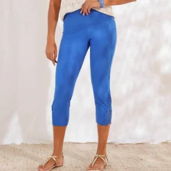Legging 3/4 macramé, taille élastiquée