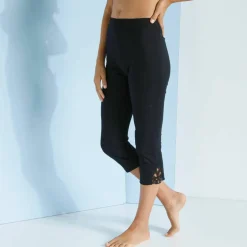 Legging 3/4 macramé, taille élastiquée
