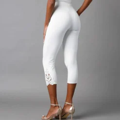 Legging 3/4 macramé, taille élastiquée