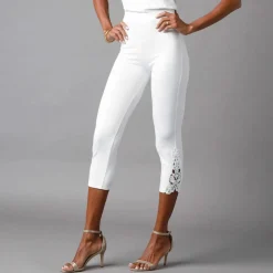 Legging 3/4 macramé, taille élastiquée