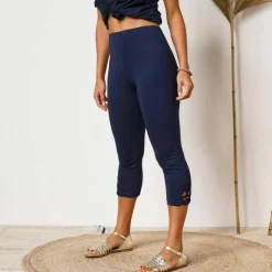Legging 3/4 macramé, taille élastiquée