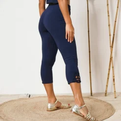 Legging 3/4 macramé, taille élastiquée