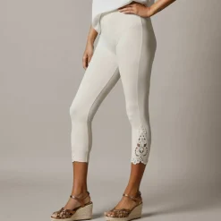 Legging 3/4 macramé, taille élastiquée