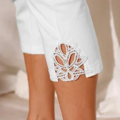 Legging 3/4 macramé, taille élastiquée