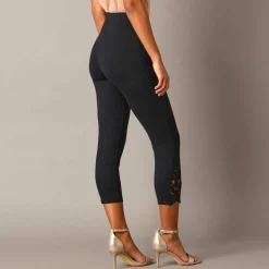 Legging 3/4 macramé, taille élastiquée