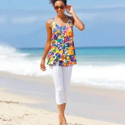 Legging 3/4 maille taille élastiquée