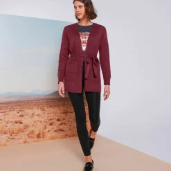 Legging plis piqués, taille élastiquée