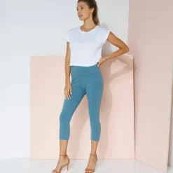 Legging 3/4 taille haute, ventre plat