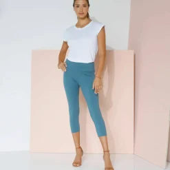 Legging 3/4 taille haute, ventre plat