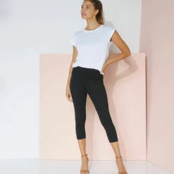 Legging 3/4 taille haute, ventre plat