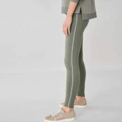 Legging uni bande côté brillante, maille